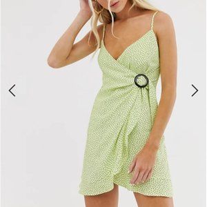Green Wrap Mini Dress